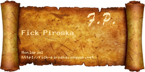 Fick Piroska névjegykártya